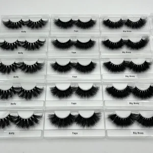 New Style Super Thick and Fluffy Real Mink Lashes Private Label Eyelash 20mm 25mm 5D Full Strip Eyelashes