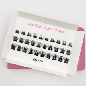 New Styles Cat Eye Lashes Vegan Self Adhesive Press on Lashes No Glue Needed Cluster Lashes Diy Natural Style