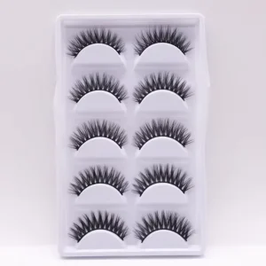 New Styles Customized 5 Pairs Faux Mink Eyelash Natural False Full Strip Lash