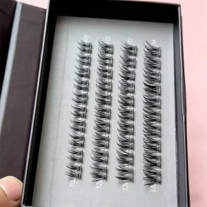 New Styles Factory Price Press on Lashes Natural Thick Pre bond Eyelash Clusters Pre cut Self Adhesive Diy Wispy Diy Segment