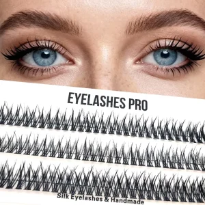 New Super Black Soft Fishtail False Eyelashes Wispy Cluster Lashes Silk Individual Lashes Handmade DIY Beginner Friendly Lashes