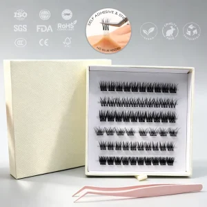 New Technology Press Lashes DIY Lash Clusters Pre applied No Glue Needed Self Adhesive Mink Fur Eyelashes