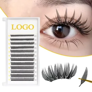 New Trend 3D Printed Spikes Fluffy Feather Style Premade Anime Eyelash Extensions Soft Comic Spire Lashes