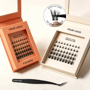 New Trendy Plant Fiber Handmade Press On Lashes New Pre Glued Diy Invisible Self Adhesive Lash