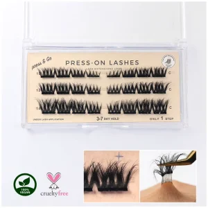New Trendy Plant Fiber Handmade Press on Lashes Pre Glued Diy Invisible Self Adhesive Lash