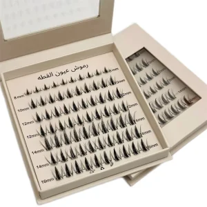 New Waterproof Long Lasting Eyelashes Clear Band Pre Glued Press on Cluster Diy Lashes Manufacturer