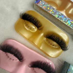 New Wet Mink Eyelash Eyelash Vendor Spike Vegan Strip Lashes with Face Tray with Bottle Lash