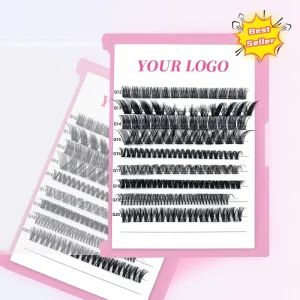 New and Hot Fluffy Customized Package and Lashes Pre cut Segment Cluster Lash Extension DIY Lash Kit