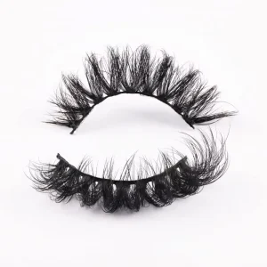 New for 3D Curly Handmade 0.10mm Thick Fur Eyelashes Clear Tray Single Pair Black Cotton Band Cruelty Free Private Label
