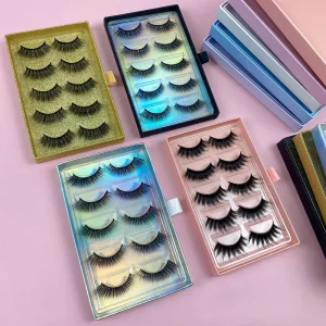 Newest 5 Pairs Lashes Book 25mm Mink Eyelashes Pvc Packaging Book 3D Real Mink Lashes
