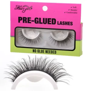 Newest Self Adhesive Lashes No Glue Needed Pre glued Faux Mink Custom Packaging False Eyelashes