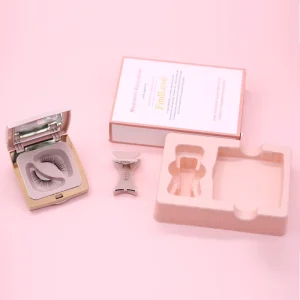 Newest Style Quantum Magnetic Lashes 2 Pairs No Glue Full Strip False Eyelashes with Eyelash Curler