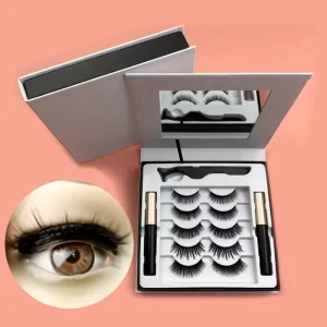 Newest Styles Handmade Eyeliner Magnetic Lashes 3D 5 Strong Magnetic Synthetic Hair Natural Black Eyelash Extensions Kit