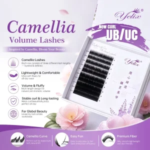 Newly Camellia Volume Fan Eyelashes LJ LB UC Lash Fan Premade Volume Fans New Eye Lash 8 12mm Extensions Lash Supplies