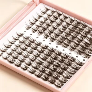 No Fall Apart Thin Invisible Band Soft Fluffy Volume Faux Mink Private Customized Beauty Makeup Segmented Cluster Eyelashes