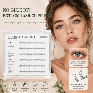 No Glue Bottom Lash Clusters Self Adhesive Lower False Eyelashes Natural Look DIY Lash Extensions