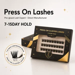 No Glue Cluster Lashes Lash Clusters Press on Eyelash 7 15 Day Wear Handmade Fluffy Style Custom Size Curl ISO CPSR