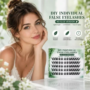 No Glue DIY Individual False Eyelashes Self Adhesive Upper Lower Lash Clusters Natural Reusable