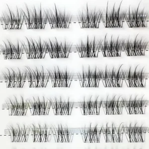 No Glue DlY Self Adhesive Lashes Pre glued Lash Segment Full Strip Eyelashes Natural Colour