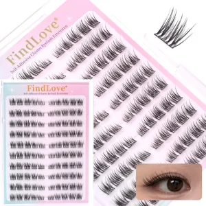 No Glue Eyelashes Self Adhesive Reusable Fluffy Wispy Strip Lashes for Women Beauty Makeup