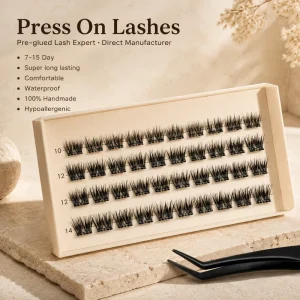 No Glue Lash Clusters Glue Free Self Stick Band 7 15DAY Hold 100% Handmade C Curl Natural Look Supplier for DIY Makeup