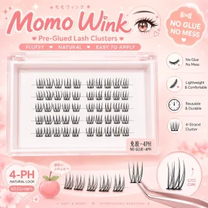 No Glue Lash Clusters Pre Glued DIY Eyelash Extensions Anime Manga Lightweight Reusable Individual False Lashes for Beauty Salon