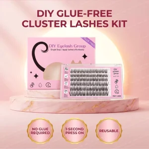 No Glue Lash Extensions Cruelty Free Vegan with Waterproof Soft Band for Sensitive Eyes Makeup