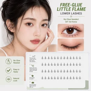 No Glue Lower Lash Clusters V Shape Spiky Bottom Lashes Self Adhesive Manga Doll Eye Under Lash Extensions