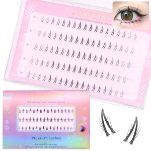No Glue Lower Lashes Korean Style Transparent Band Individual Cluster Lashes Ultra Soft Lightweight Bottom Lashes