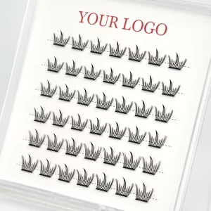 No Glue Need Lash Self Adhesive Eyelash Press On Glue Free False Lashes Individual Cluster Fluffy Lash Extension