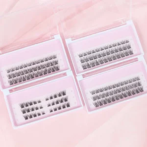 No Glue Needed 8 16mm Natural Manga Pre Glued Cluster Lashes Self Adhesive Cluster Individual Lashes Press on Eyelashes