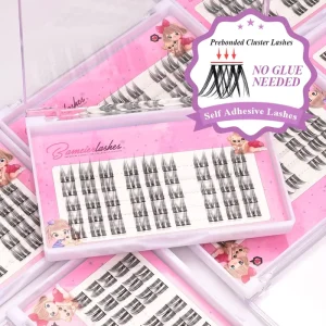 No Glue Needed Adhesive Cluster Lashes Pre-Bond Technology Press-On Diy Lashes Long Lasting Superfine Band Segment Lash