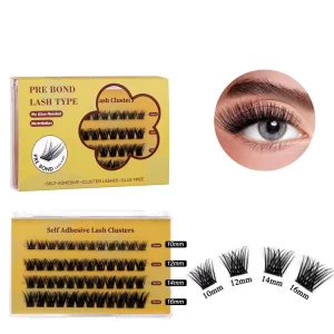 No Glue Needed Cluster Lashes DIY Press On Easy to Graft Individual Eyelashes Extension False Faux Mink Lashes Makeup Tool