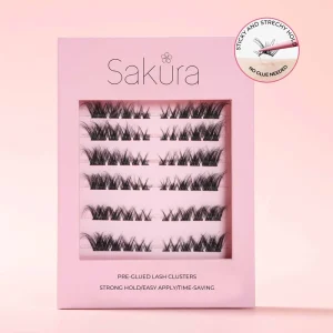 No Glue Needed Dramatic cat Eye 3D Effect Pre Glued Self Adhesive Cluster Lashes Press on Eyelashes Luxury Customized pink Box