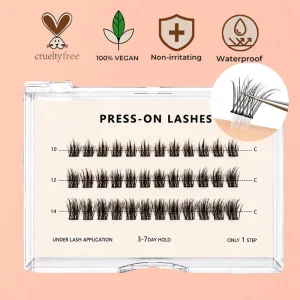 No Glue Needed False Eyelashes DIY Extension Kit Reusable Segmented Press On Wispy Natural Handmade Lightweight