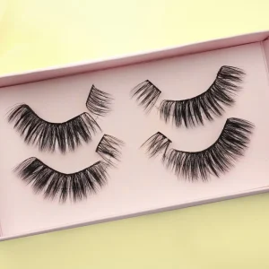No Glue Needed Handmade DIY Pre Glued Self Adhesive 3 Rows Half Lashes Reusable Press On False Eyelashes Natural Style Ultrafine