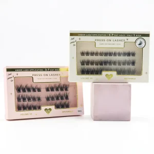 No Glue Needed Plant Fiber Reusable Lashes Invisible Clear Band Handmade Press-On Cruelty-Free Customizable Glow 3D 7-15 Days