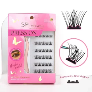 No Glue Needed Segment Diy Eyelash Extension Pre Bonded Diy Cluster Eyelashes Press on Lash