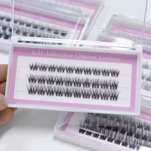 No Glue Needed Self Adhesive Cluster Lashes Natural 3D Lash Pre Bond Technology Press On Superfine Band Segment Lash