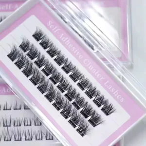 No Glue Needed Self Adhesive Cluster Lashes Natural 3D Lash Pre Bond Technology Press On Superfine Band Segment Reusable