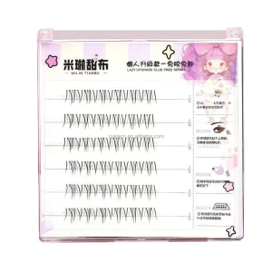 No Glue Needed Self Adhesive Cluster Lashes Natural Bottom Lash Pre-Bond Press-On Eyelashes Clusters Segment Lash