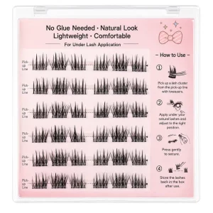 No Glue Needed Self Adhesive Synthetic Hair Upper Lash Clusters Natural Look Press DIY Extensions 6 Individual Lashes Lashes