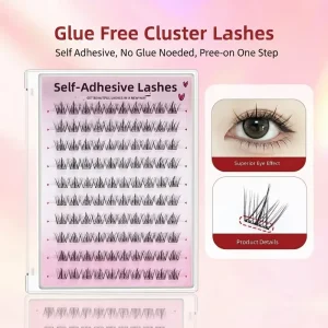 No Glue Needed Self adhesive Cluster Lashes Glue free DIY Individual Eyelash Extensions Private Label Eyelash Vendor Fast Apply
