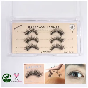 No Glue No Eyeliner Need Cruelty Free Natural Soft Handmade Pre Glued Press On Self Adhesive Strip Lashes Plant Fiber
