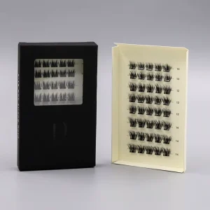 No Glue Press On Lash Clusters Self Adhesive Synthetic Hair Cotton Band Lashes Handmade Reusable Custom Logo Option Wispy