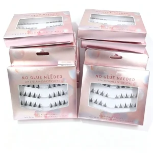 No Glue Self Adhesive Cluster Lashes DIY Press on Segment Eyelashes Waterproof Beginner Friendly