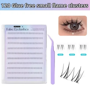 No Glue Self Adhesive Cluster Lashes Natural Look Reusable Waterproof DIY Pre Glue Press on Eyelash Kit Natural Style