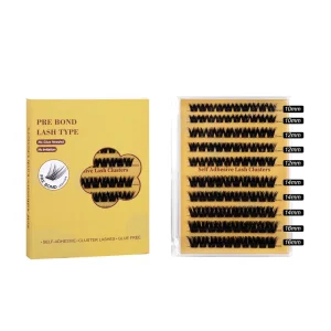 No Glue Self Adhesive Segmented Lash Clusters Bulk Kit Reusable DIY Self Stick False Eyelashes Set with Large Capacity