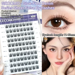 No Glue Voluminous Cluster Lashes 80 Clusters Self Eyelashes 11 13mm Natural Wispy C for Waterproof False Lash Daily
