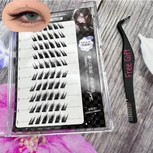 No Need Glue Diy Cluster Lashes Private Label C D Curl Segment Pre Cut Extension Kit Eyelashes DIY Cluster Lashes Kit